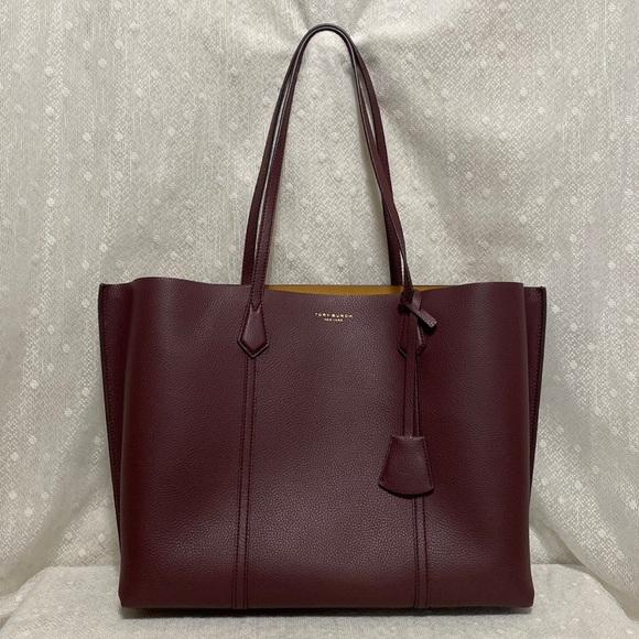 Tory Burch Handbags - Tory Burch Perry Triple Compartment Tote In Dark Rhubarb / Wine